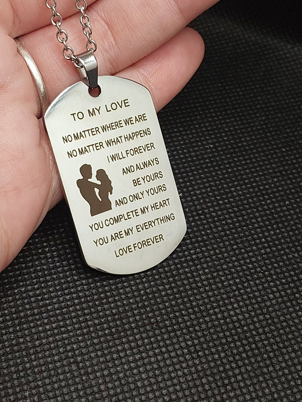 NECKLACE - To my love/to my man tag