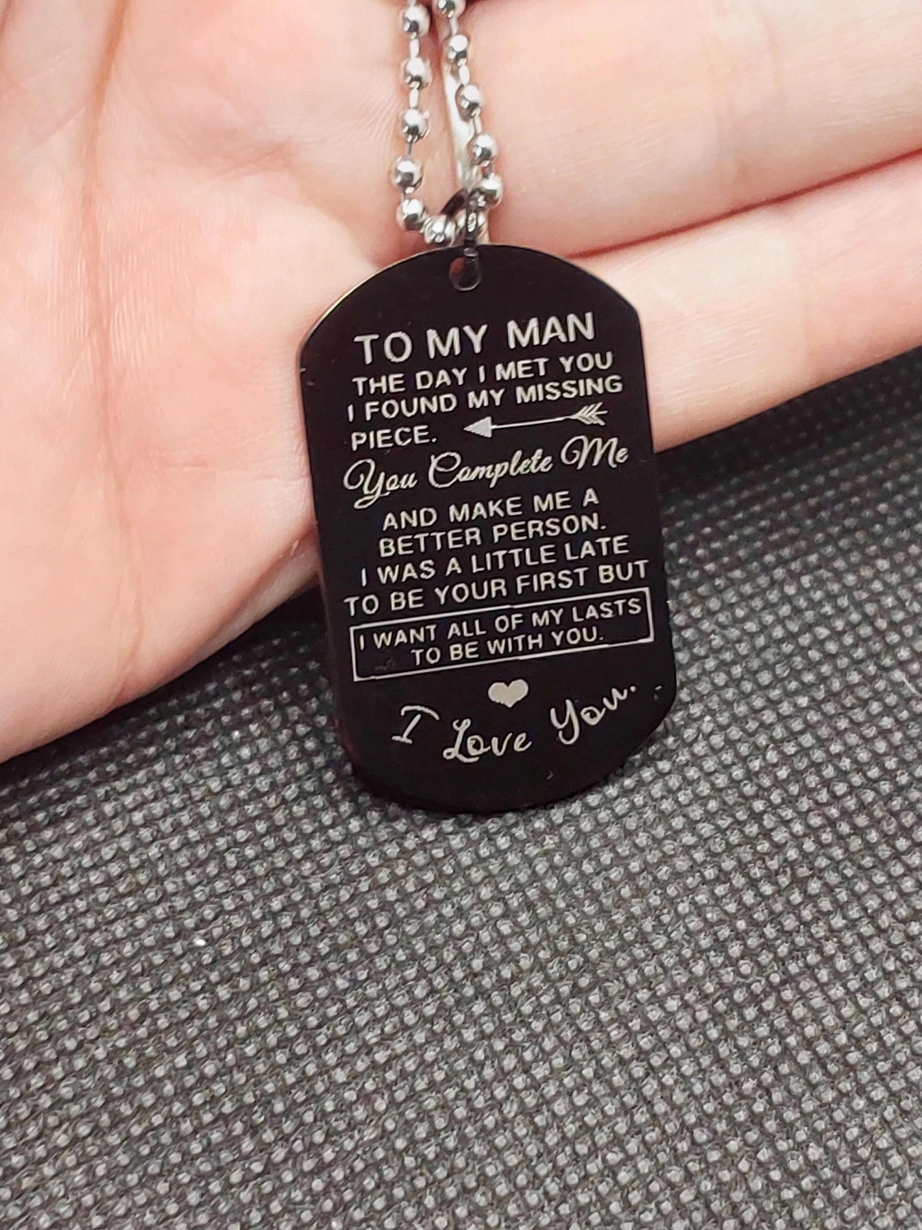 NECKLACE - To my love/to my man tag