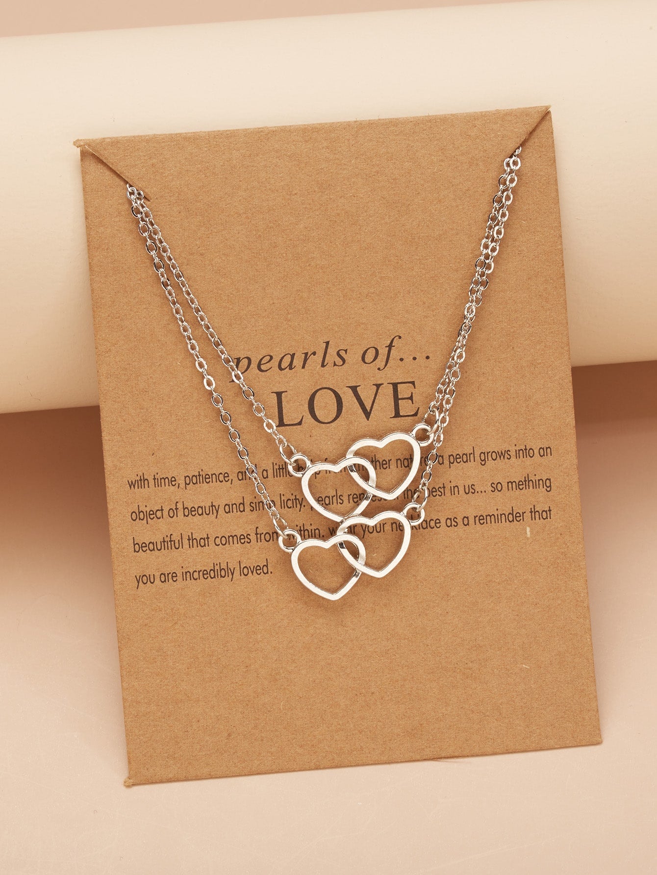 NECKLACE - X2 double matching heart