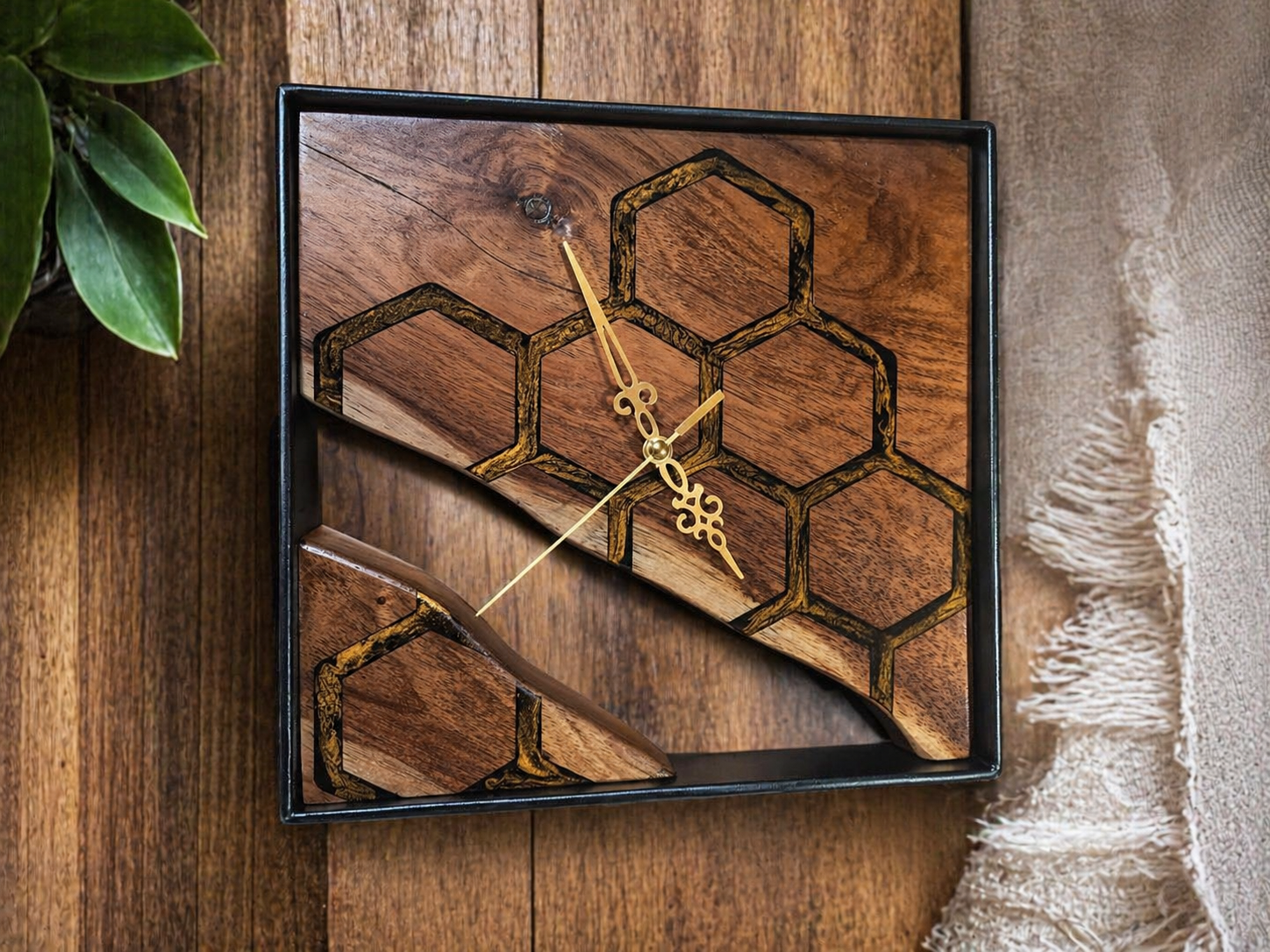 wooden hive clock